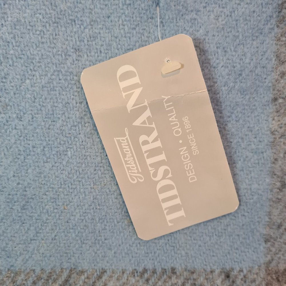 Tidstrand Blue and Grey Wool Scarf - Picture 3 of 5